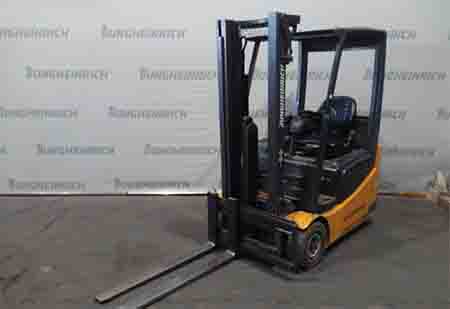 Manufacturer Jungheinrich-HJC Equipment FN483603 Description EFG 215 SP GE 115-310 ZZ Construction year 2014 Counter 0000004893 Mast Lift Height (mm) 03100 Mast Type ZZ Fork Length (mm) 01150 Build Height (mm) 02065 Load capacity 01500