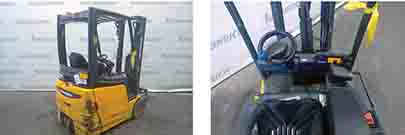 Manufacturer Jungheinrich-HJC Equipment FN483605 Description EFG 215 SP GE 115-310 ZZ Construction year 2014 Counter 0000008836 Mast Lift Height (mm) 03100 Mast Type ZZ Fork Length (mm) 01150 Build Height (mm) 02065 Load capacity 01500